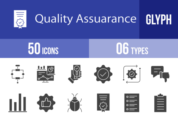 50 Quality Assurance Glyph Icons for Clear Communication