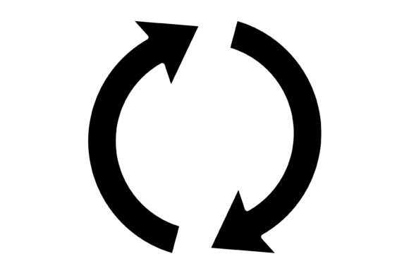 Circular Arrow Glyph Icon: Streamline Your Visual Language