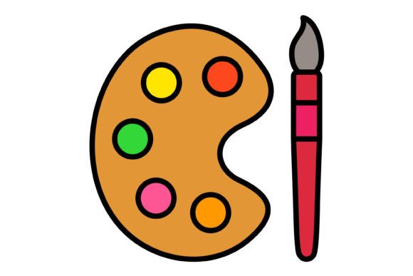 Color Palette Filled Line Icon: A Modern Design Asset