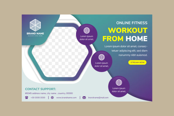 Designing Impact: The Online Fitness Horizontal Banner Blue