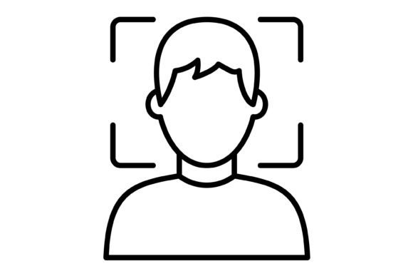 Face Scanner Outline Icon: Modern Tech for Your Designs