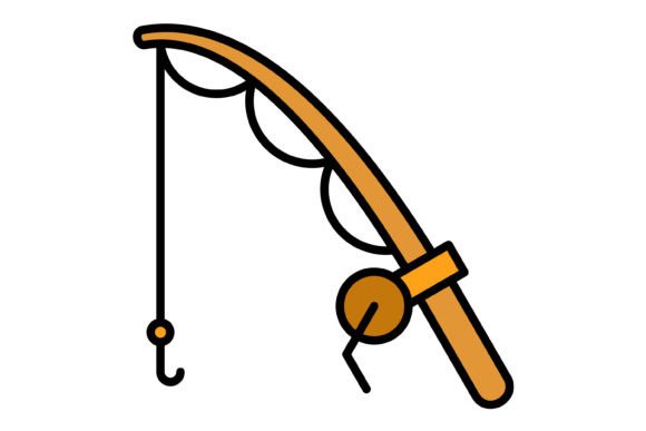Fishing Filled Line Icon: A Versatile Design Asset