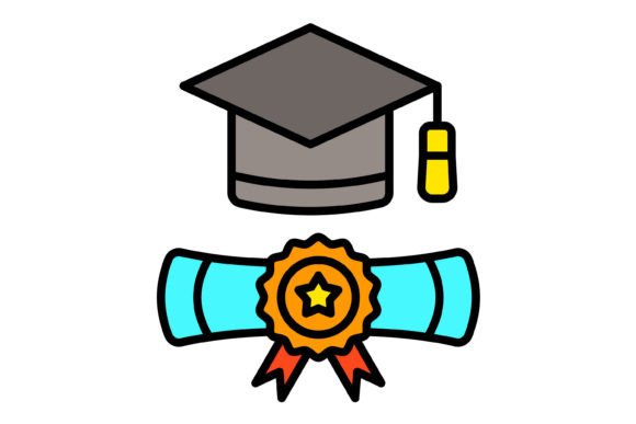 Graduate Filled Line Icon: A Practical Design Asset