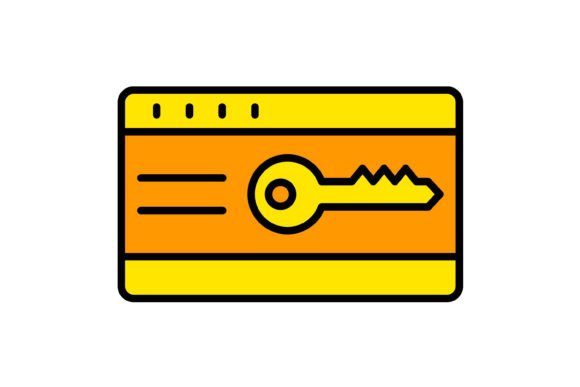 Keycard Filled Line Icon: A Modern Visual for Digital Projects
