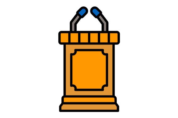 Lectern Filled Line Icon: A Versatile Design Asset
