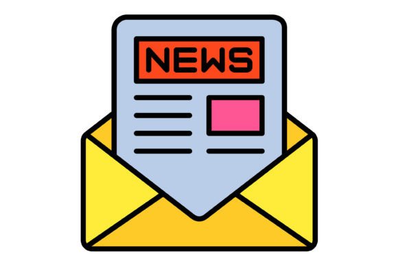 Newsletter Filled Line Icon: A Visual Anchor for Modern Design