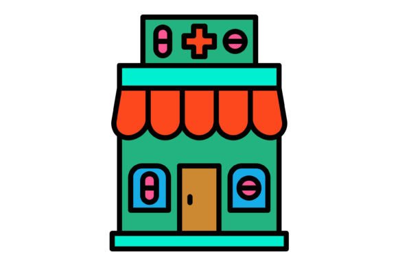 Pharmacy Filled Line Icon: Essential Design Asset for Modern Projects