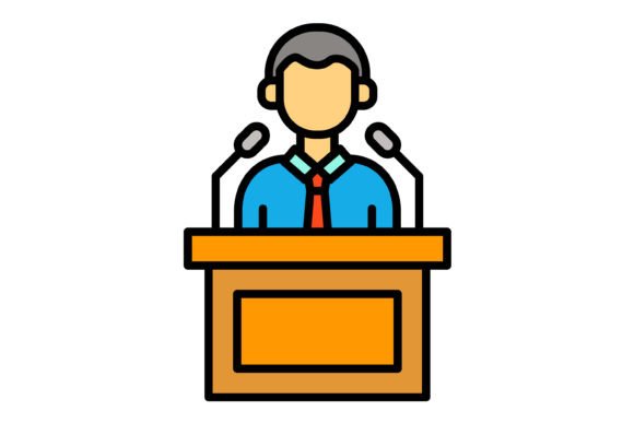 Press Conference Filled Line Icon: Visual Clarity for Modern Media