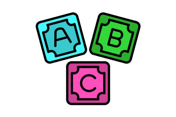The Abc Block Filled Line Icon: Your Go-To for Playful Branding
