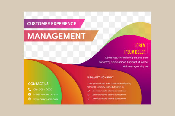 Vibrant Design Power: The Colorful Management Horizontal Flyer